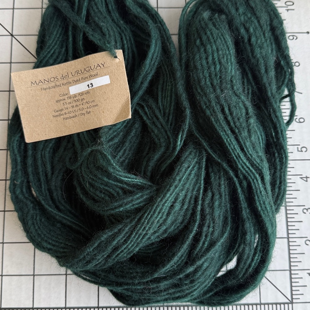 Manos del Uruguay Pure Wool Yarn Skein Color 13 Dark Teal Kettle Dyed 100g 138 Y